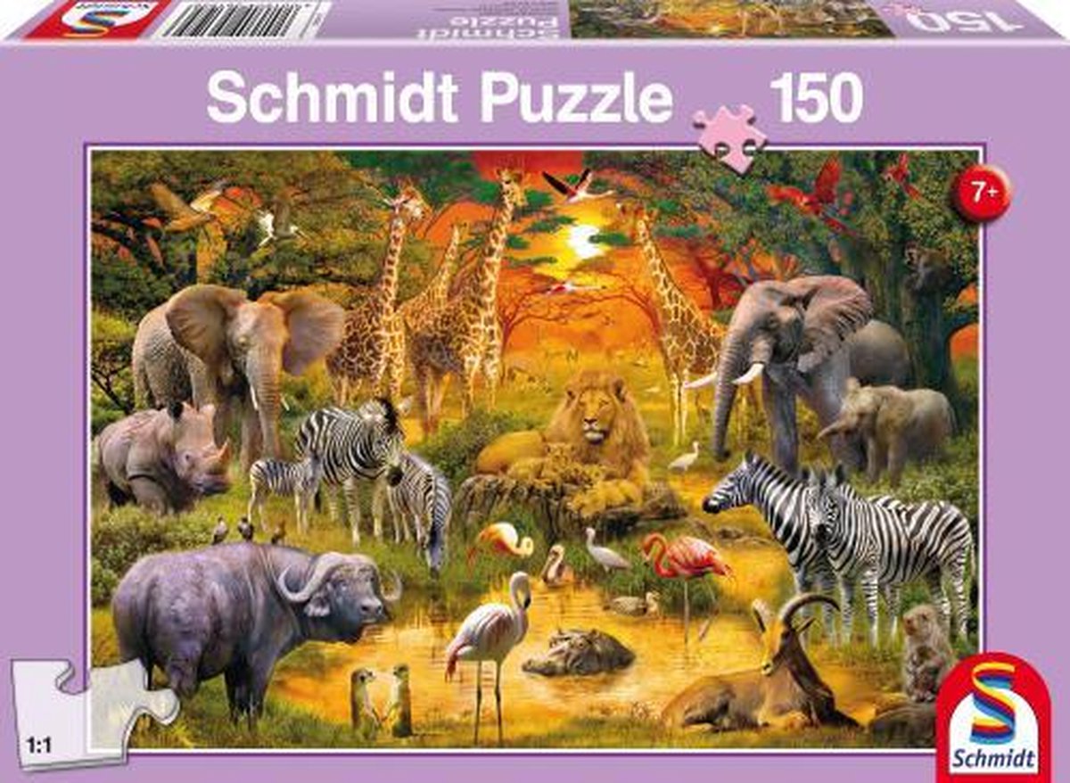 legpuzzel Dieren in Afrika junior karton 150 stukjes