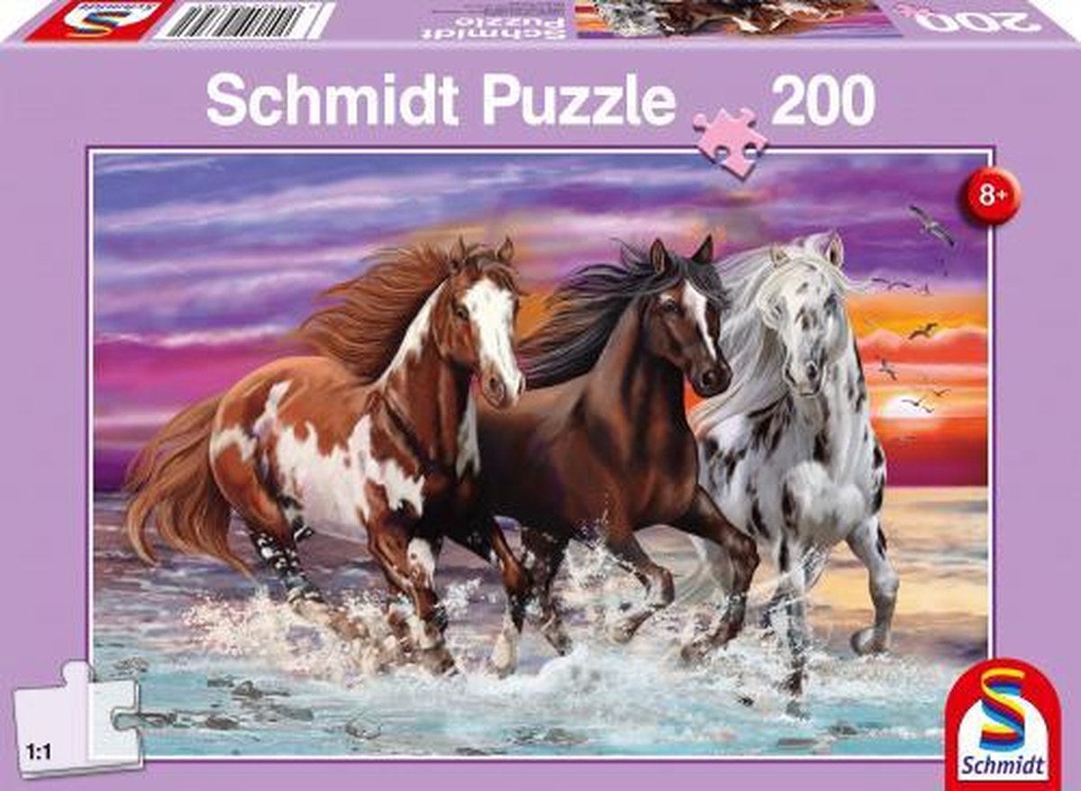 legpuzzel Trio van Wilde Paarden junior 200 stukjes