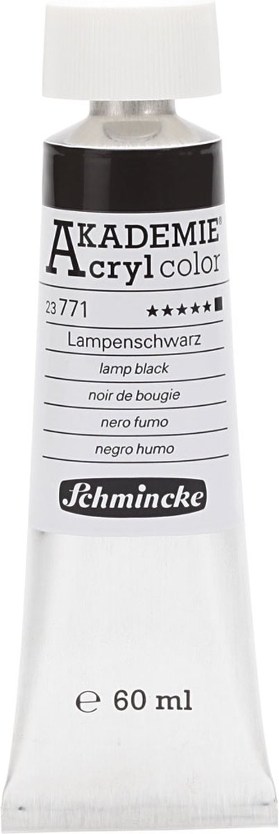 Schmincke AKADEMIE® Acryl color, opaque, 60 ml, lamp black (771)