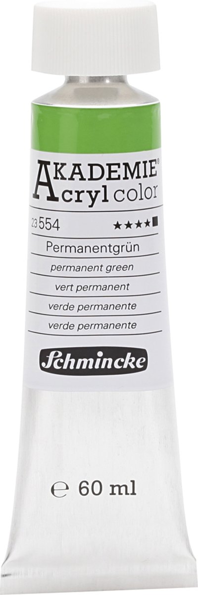 Schmincke AKADEMIE® Acryl color, opaque, good fade resistant, 60 ml, permanent green (554)