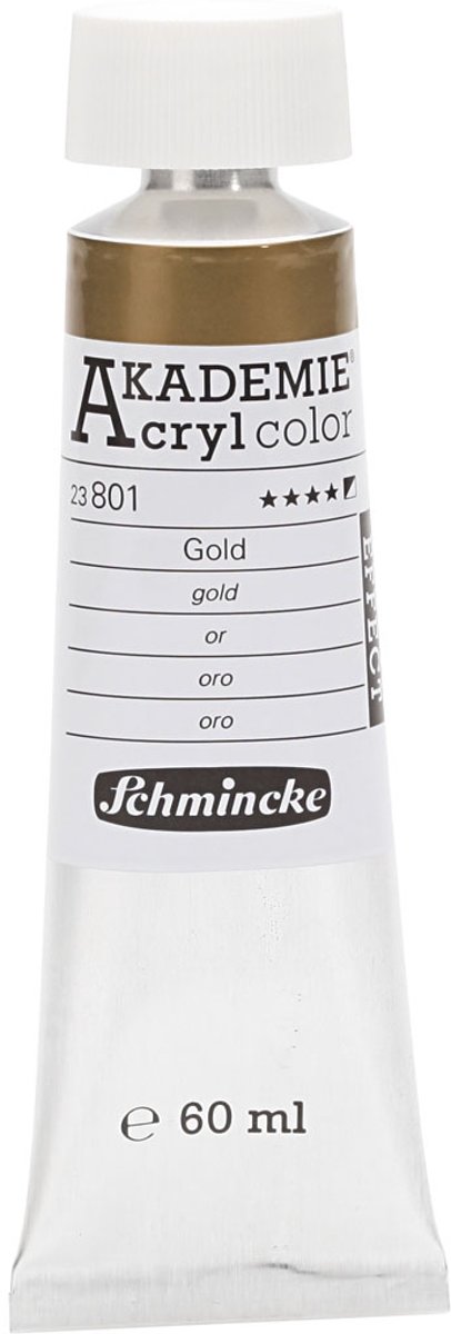 Schmincke AKADEMIE® Acryl color, semi-opaque, good fade resistant, 60 ml, gold (801)