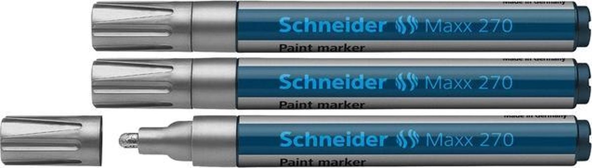 Schneider lakmarker - Maxx 270 - 1-3 mm - zilver - 3 stuks - S-127054-3