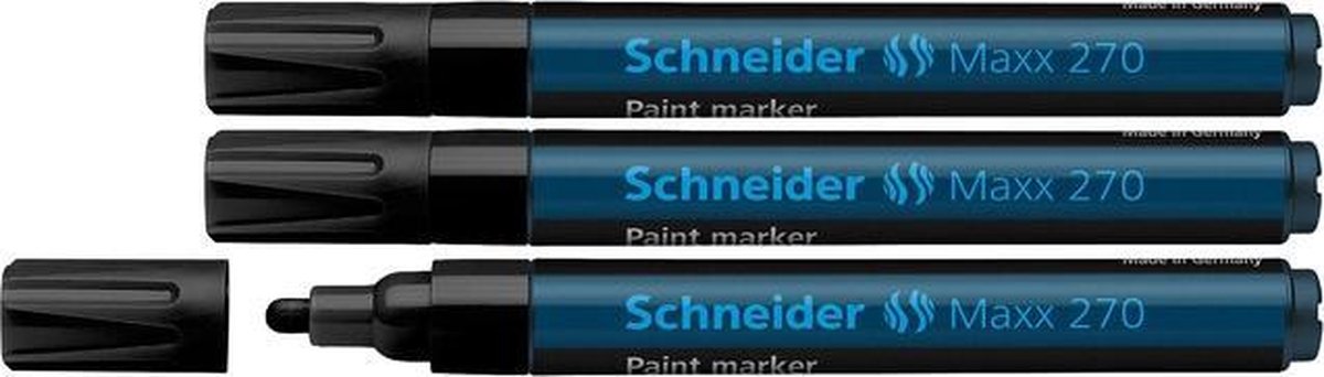 Schneider lakmarker - Maxx 270 - 1-3 mm - zwart - 3 stuks - S-127001-3