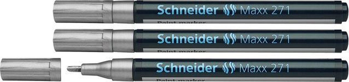 Schneider lakmarker - Maxx 271 - 1-2 mm - zilver - 3 stuks - S-127154-3