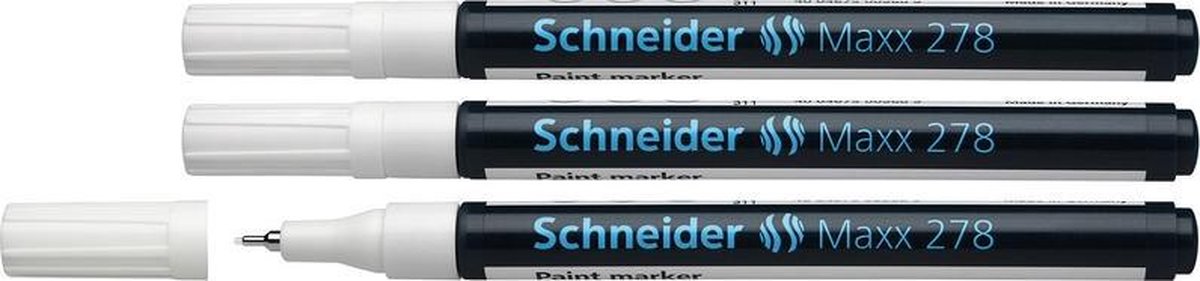 Schneider lakmarker - Maxx 278 - 0,8 mm - wit - 3 stuks - S-127849-3