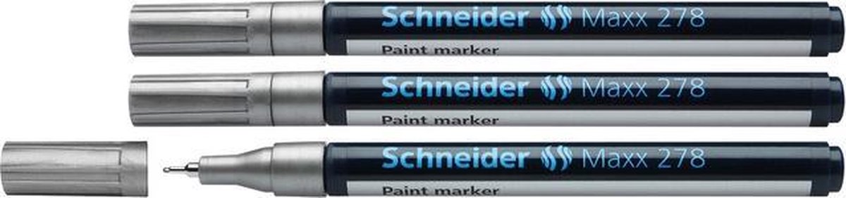 Schneider lakmarker - Maxx 278 - 0,8 mm - zilver - 3 stuks - S-127854-3