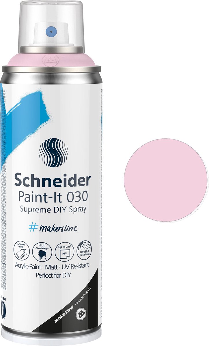 Schneider - Paint-it 030 - DIY - spuitverf - spuitbus verf - acrylverf - 200ml - roze pastel