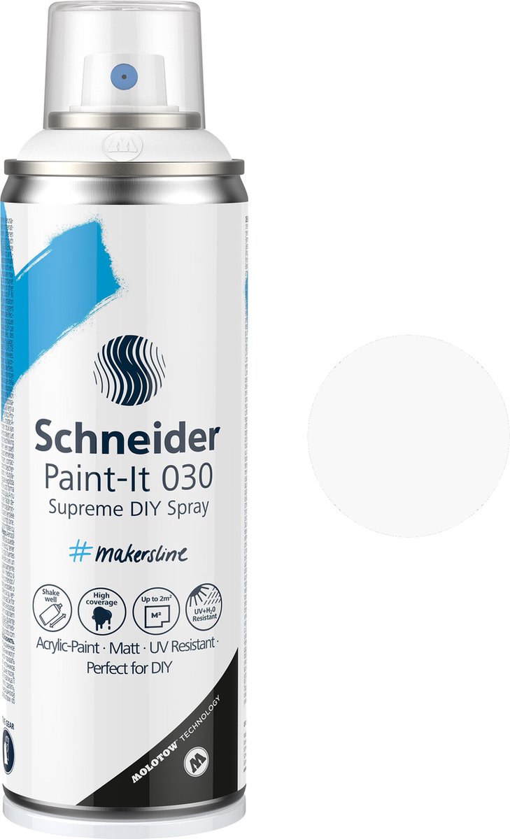 Schneider - Paint-it 030 - DIY - spuitverf - spuitbus verf - acrylverf - 200ml - wit