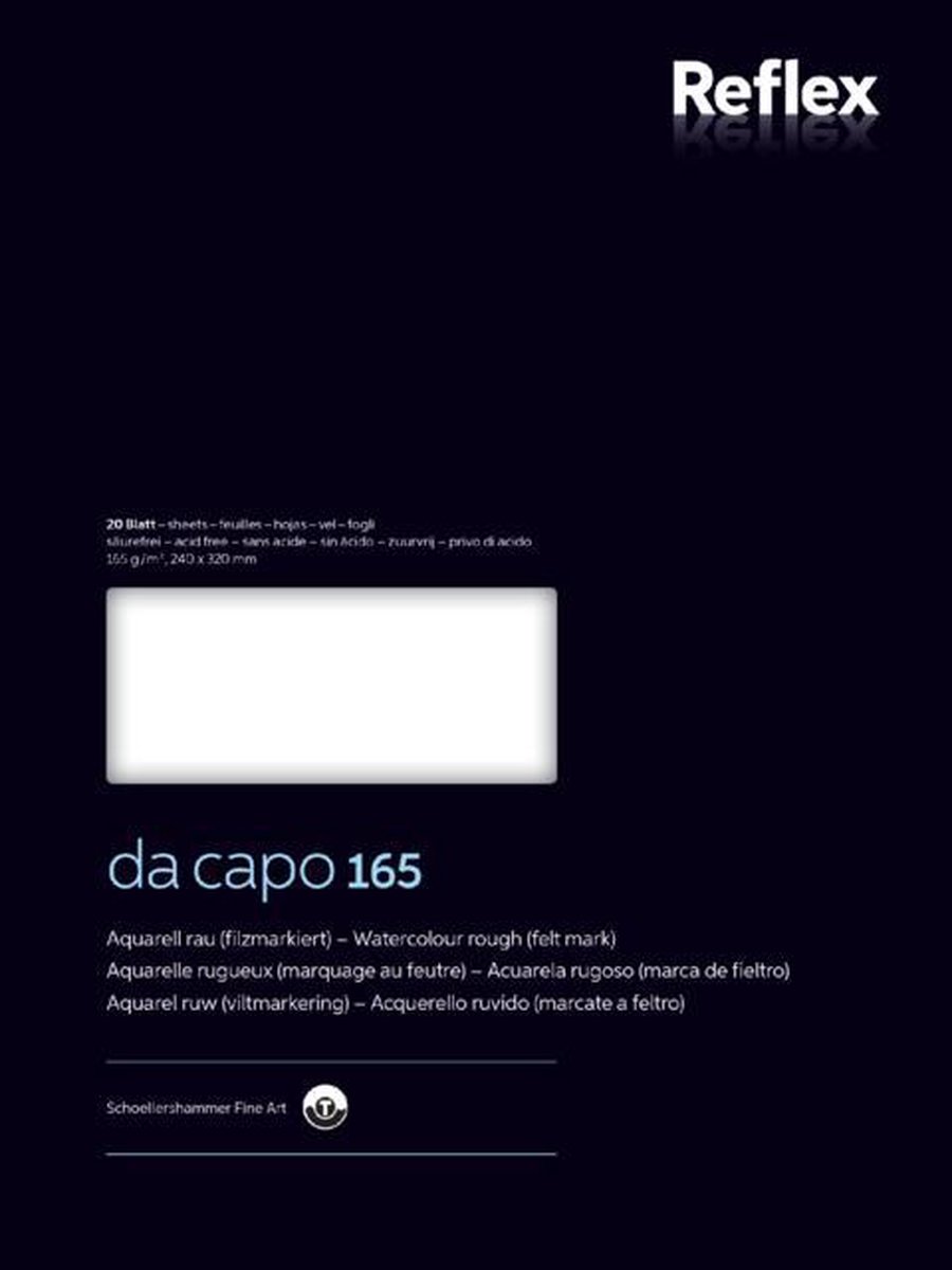 Aquarelpapier da capo 24x32cm 165g/m2 blok 20 vel VF5004231