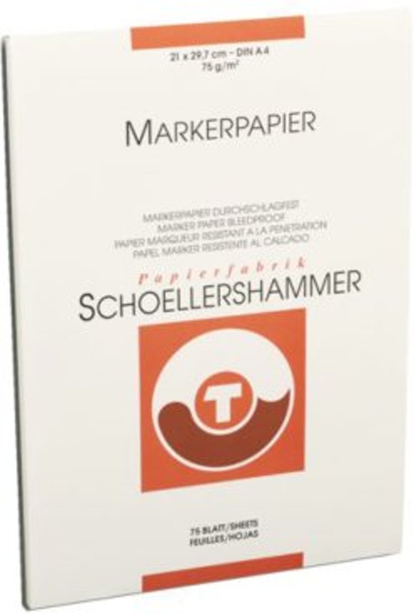 Markerblok Schoellershammer A4 75gr Wit