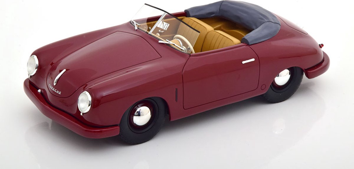 Porsche 356 Gmünd Cabriolet ( Open ) Bordeaux Rood 1-18 Schuco Pro.R18 ( Resin ) Limited 500 Pieces