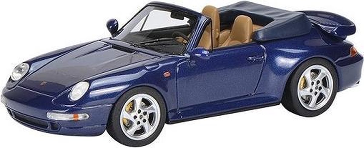 Porsche 911 (993) Turbo Cabriolet, Blauw 1-43 Schuco Pro R Limited 1000 Pieces