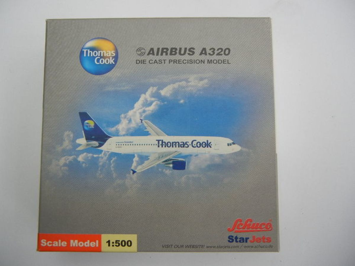 Miniatuur Thomas Cook Airbus A320 schaal 1:500 lengte 7,51cm