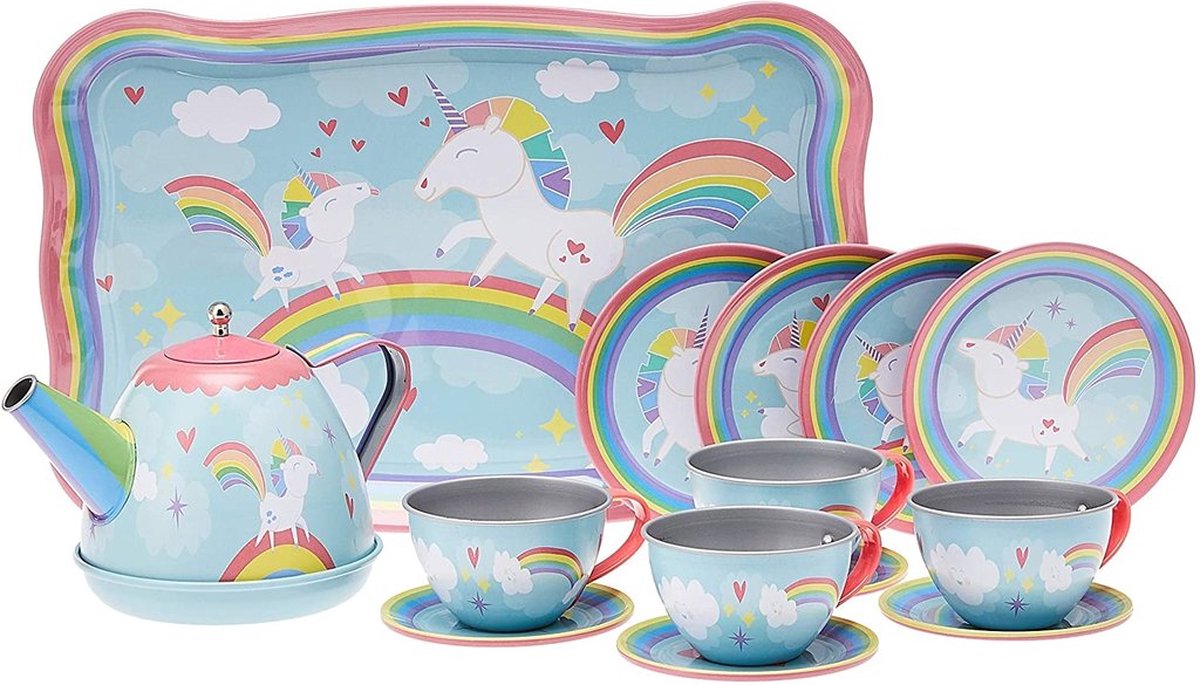 Schylling - Speelgoed - Kinderservies- Speelservies - Theeservies - Unicorn - Eenhoorn - 15delig