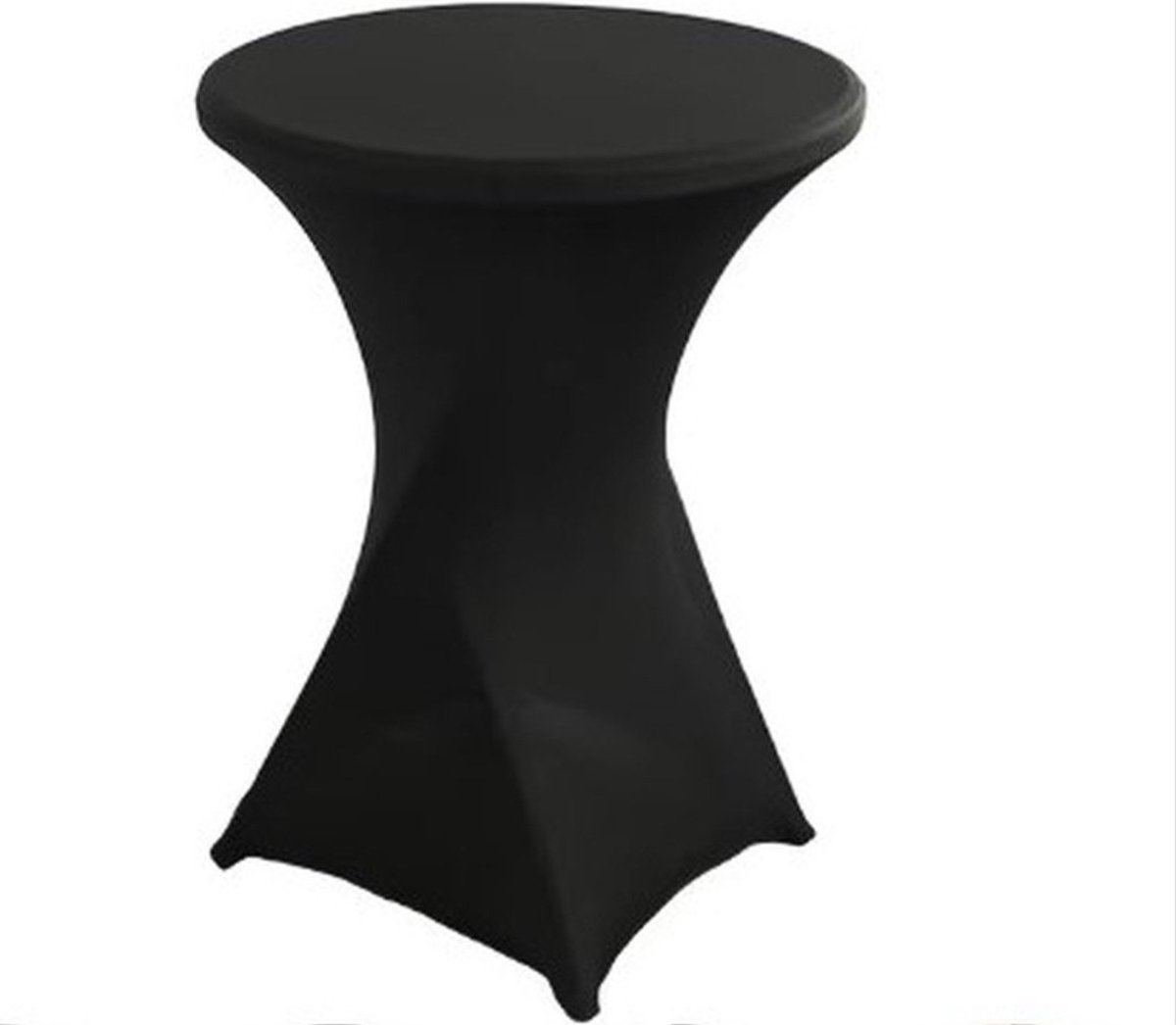   - 2 x Stretch Statafelhoes - Elegante Statafel Rok - Feestartikelen - Stretch Cocktail Table Cover- Perfect Fit voor 80 cm Tafel - Zwart