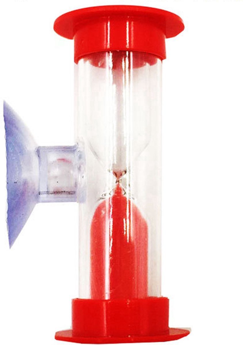   - Rode   - 2 Min Douchetimer - Tandenpoetsen & Tijd Meten - Met Zuignap - Rood