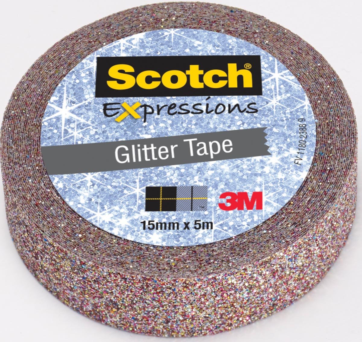 18x Scotch Expressions glitter tape, 15mmx5 m, multi colored