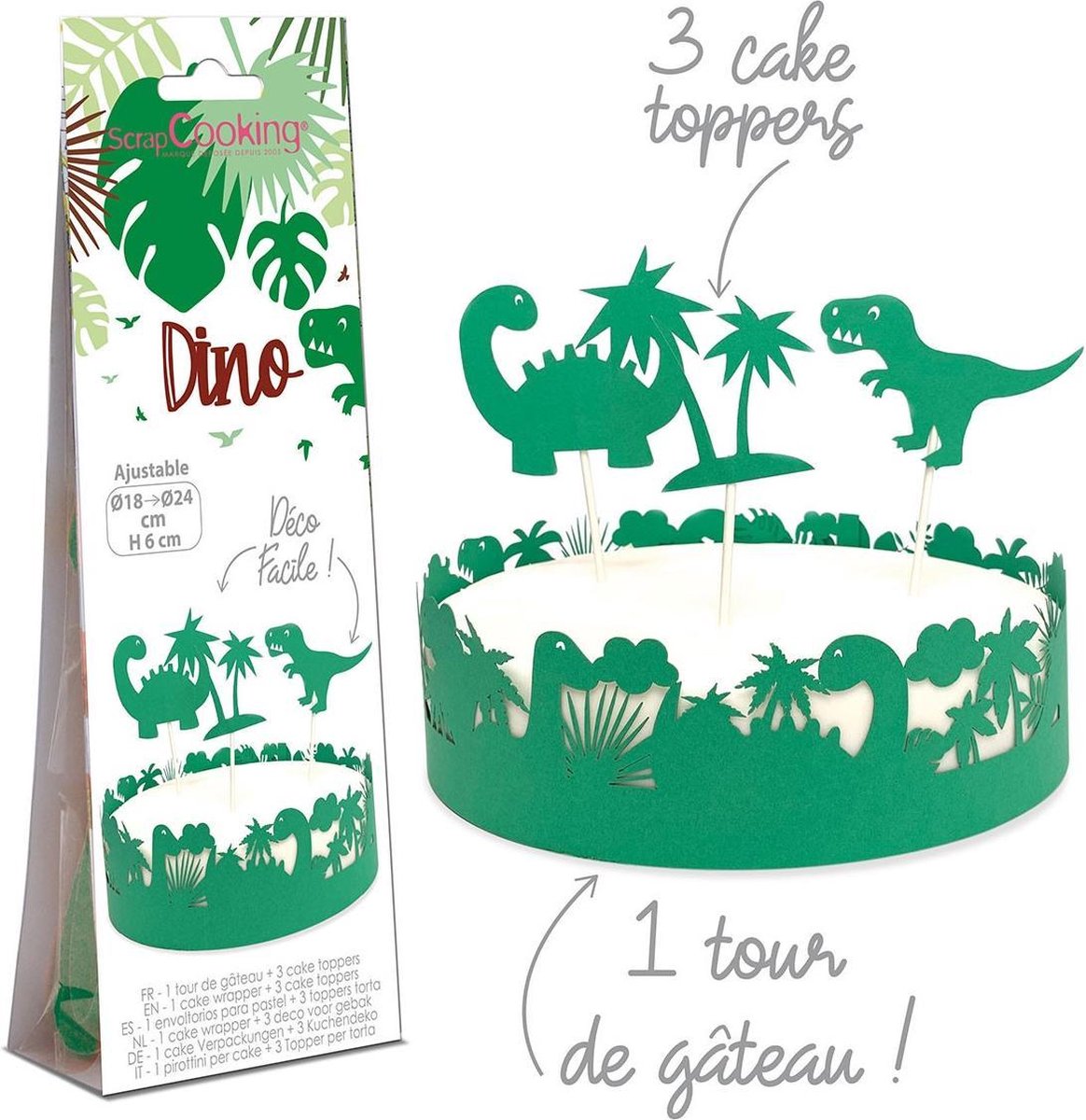 ScrapCooking Cake Wrapper & Topper - Dino