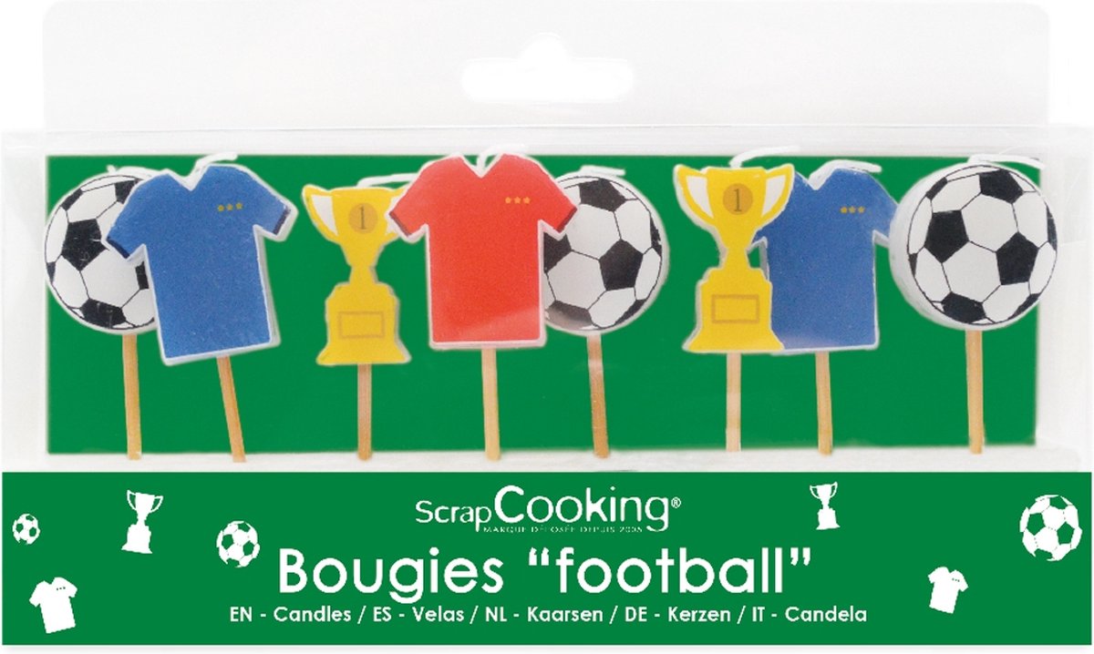 Scrapcooking - Kaarsen - Voetbal - Set/8