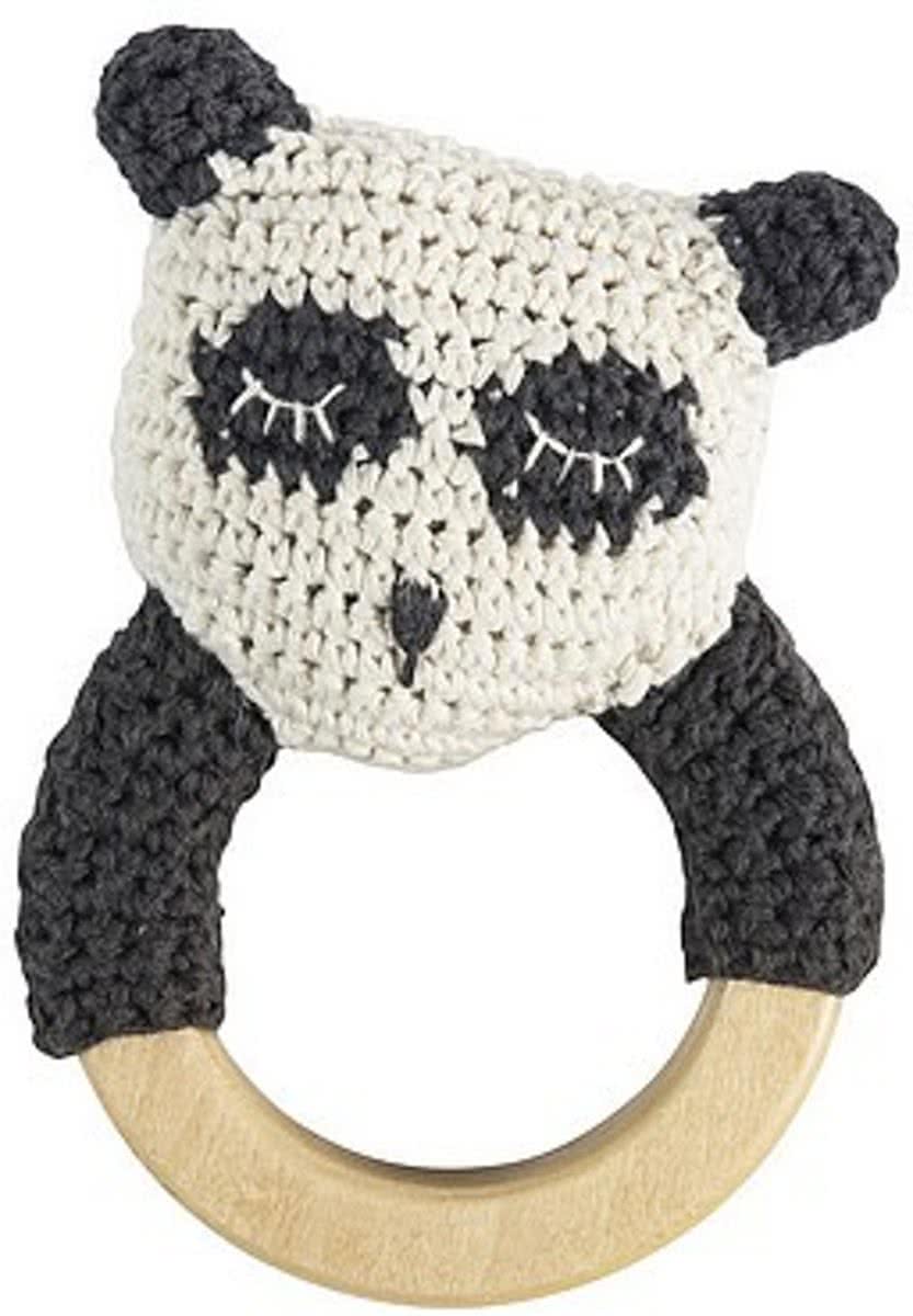   - Rammelaar gehaakte panda aan ring L13cm W8cm