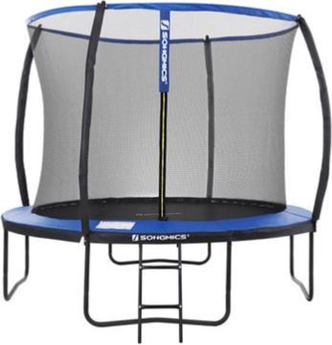 Segenns Trampoline Met Veiligheidsnet - Trampolines - Tuin - Ladder - Gevoerde Stangen - Zwart-Blauw - Ø 305