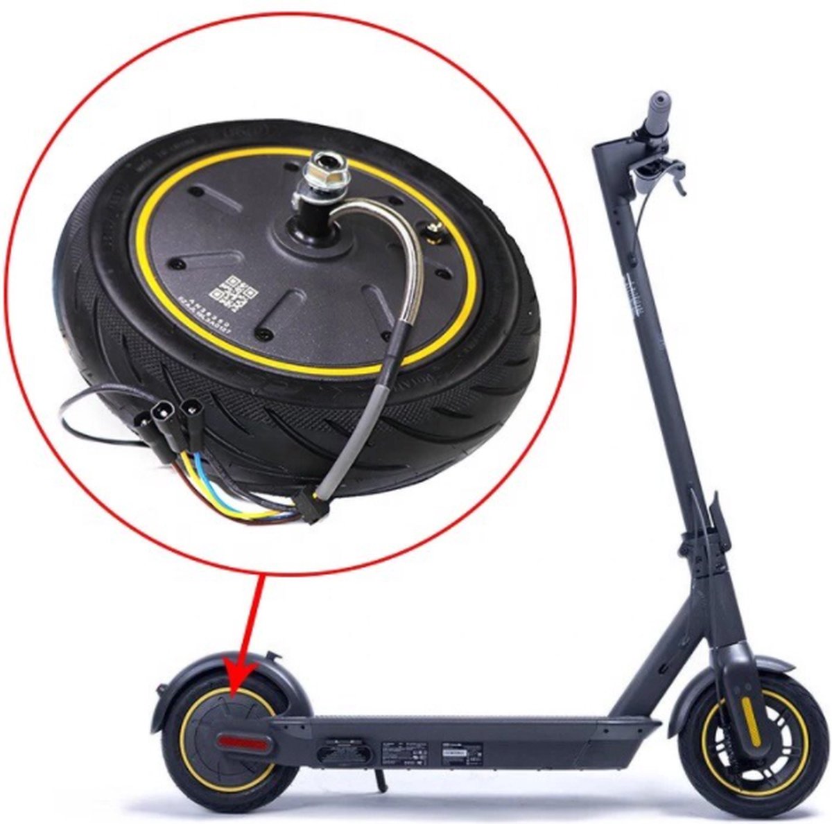 Segway ninebot g30 max -  Motor achter wiel - 350 watt - 2e gen motor - achterwiel g30 max - aandrijving achterwiel segway g30 motor -