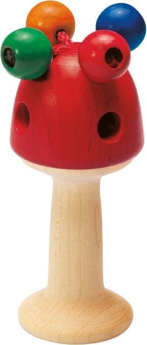 Selecta Spielzeug Rammelaar & Tuimmelaar Giralo 10 Cm Hout Naturel/rood