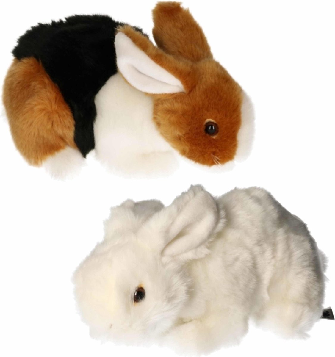 Setje van 2x stuks pluche knuffel konijnen van 20 cm - Dieren knuffels