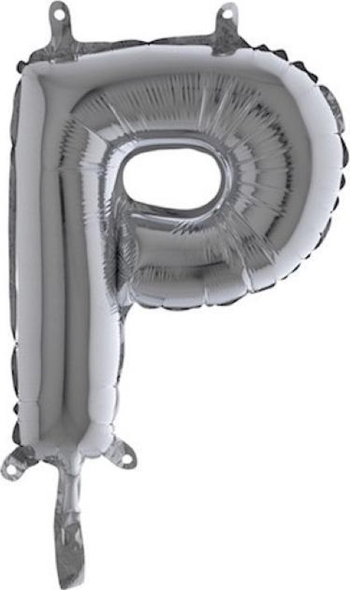 Grabo Balloon - Folieballon - Letter P - zilver - 35cm