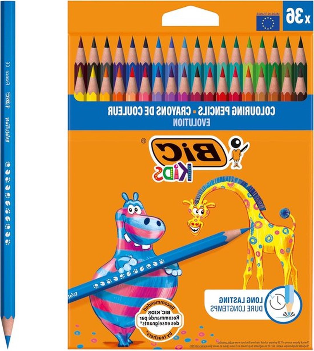 Kleurpotloden Metalen Emmer Pack of 36 Gesorteerde Kleuren Kids Evolution