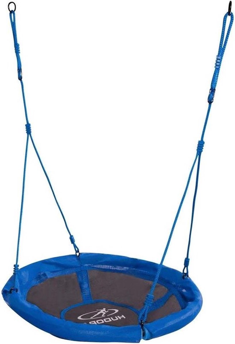 Nestschommel 90 cm blauw - tuinschommel tot 100 kg belastbaar met veiligheidsnet