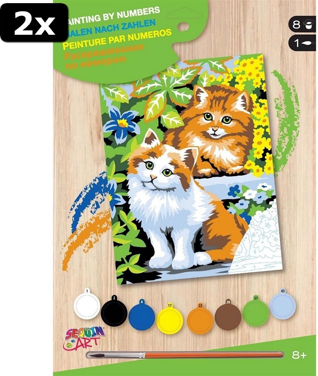 2x Sequin Art Schilderen op Nummer Kittens