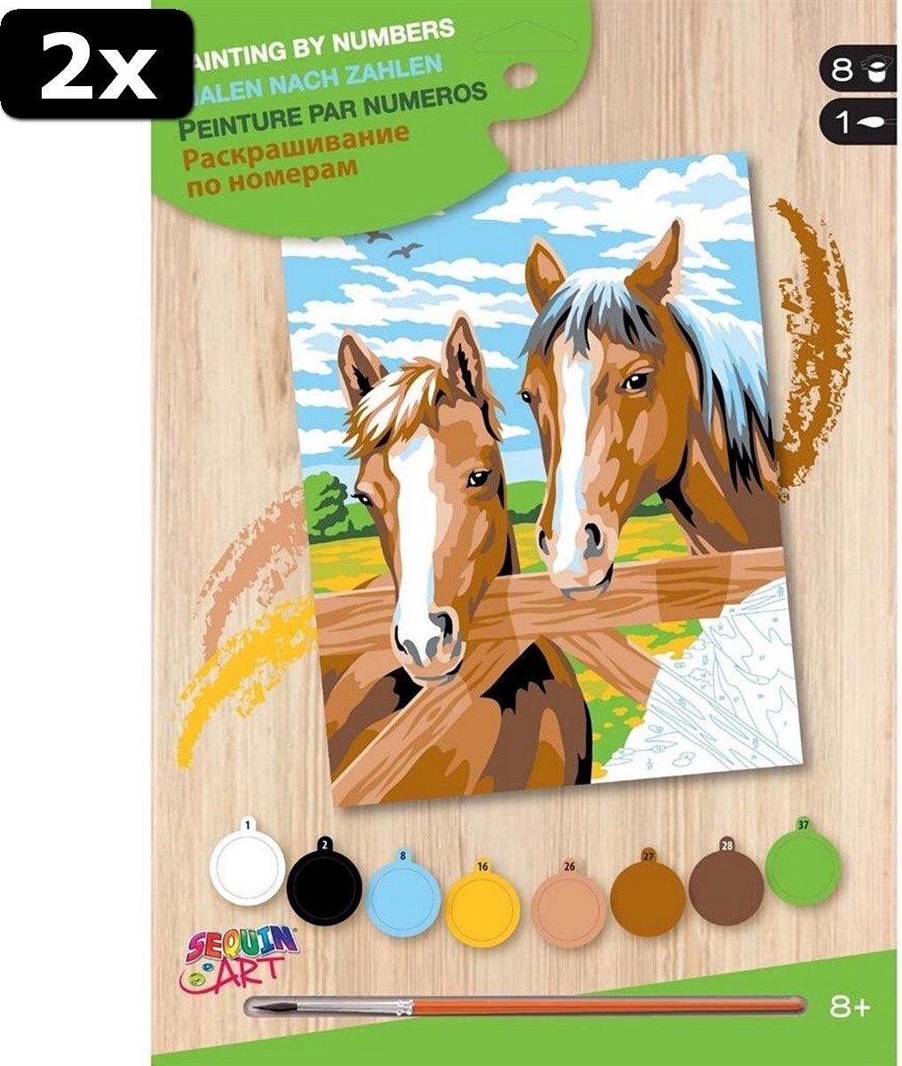 2x Sequin Art Schilderen op Nummer Paarden