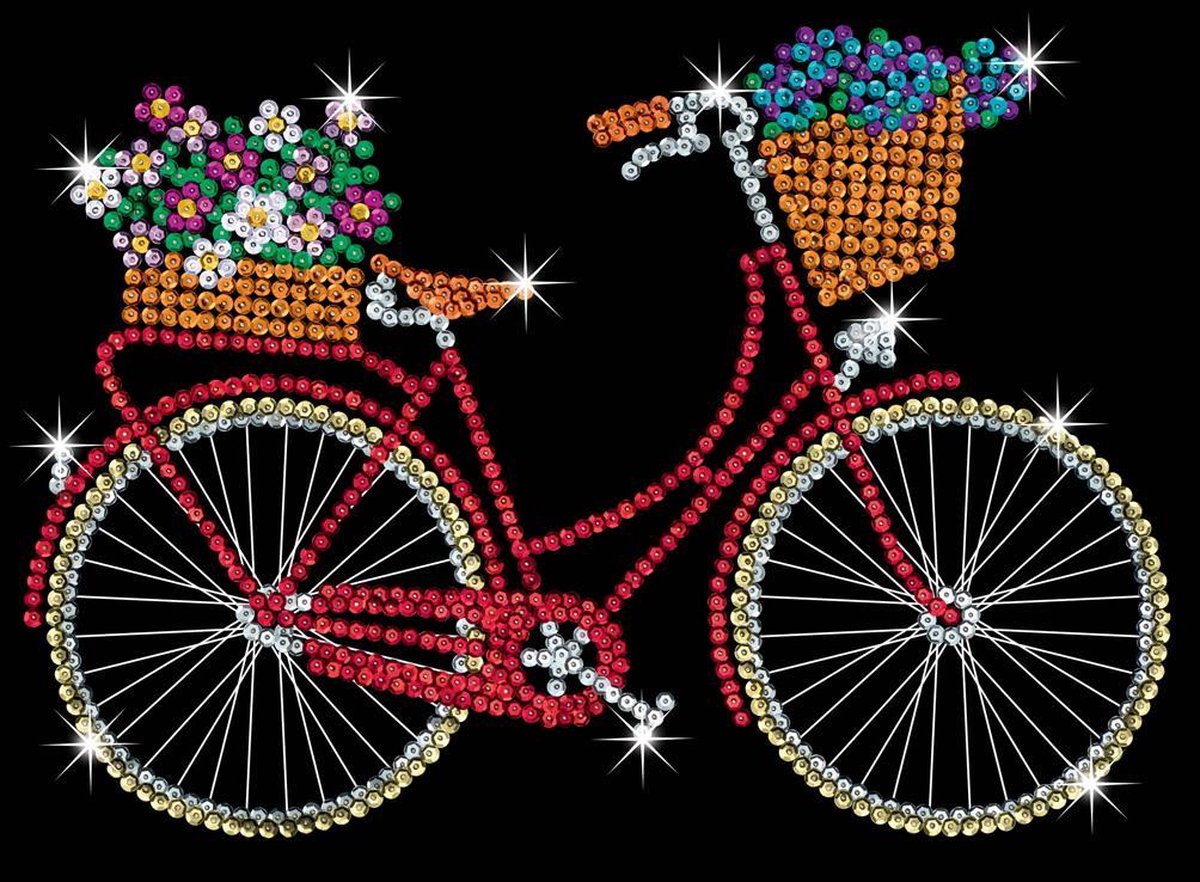 Sequin Art / Pailletten kunst Fiets