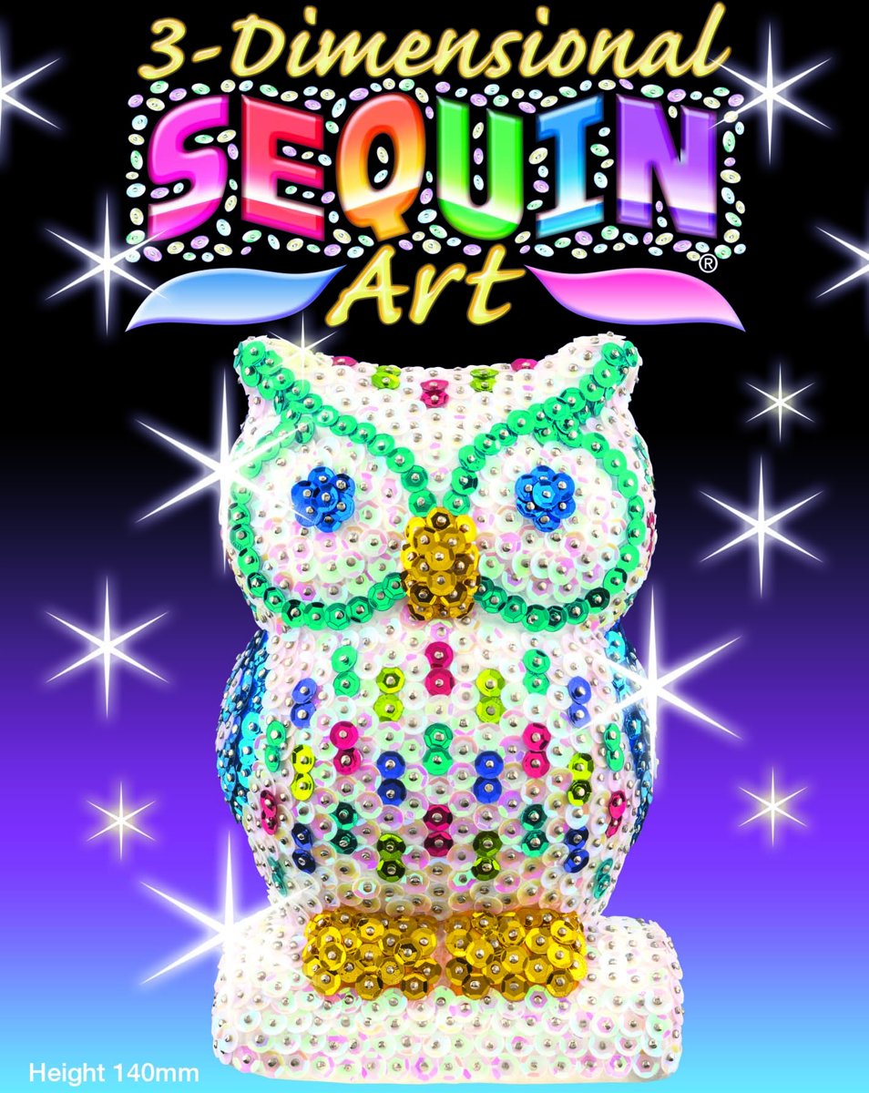 Sequin Art Pailletten Kunstwerk set 3D Uil