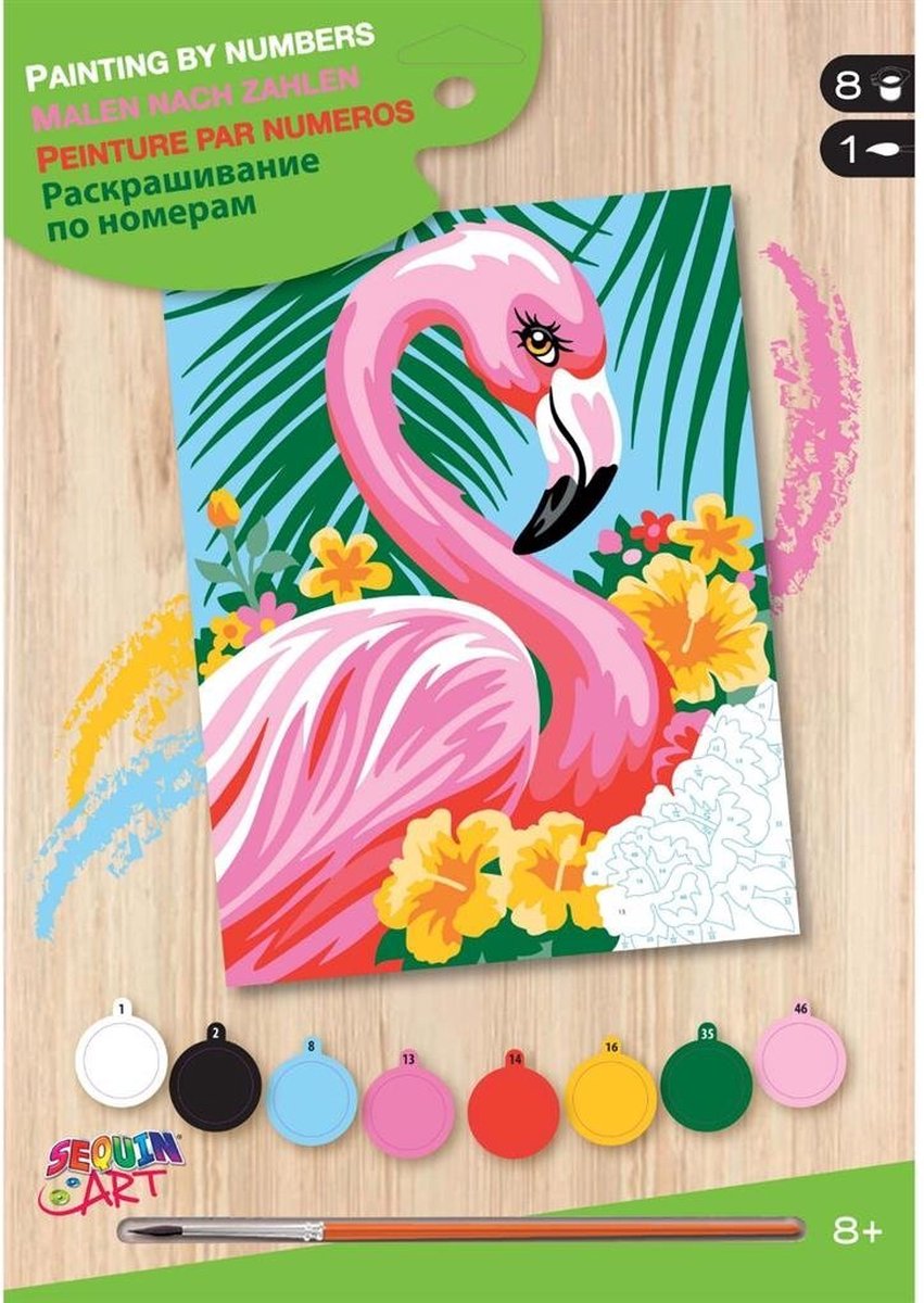 Sequin Art Schilderen op Nummer Flamingo