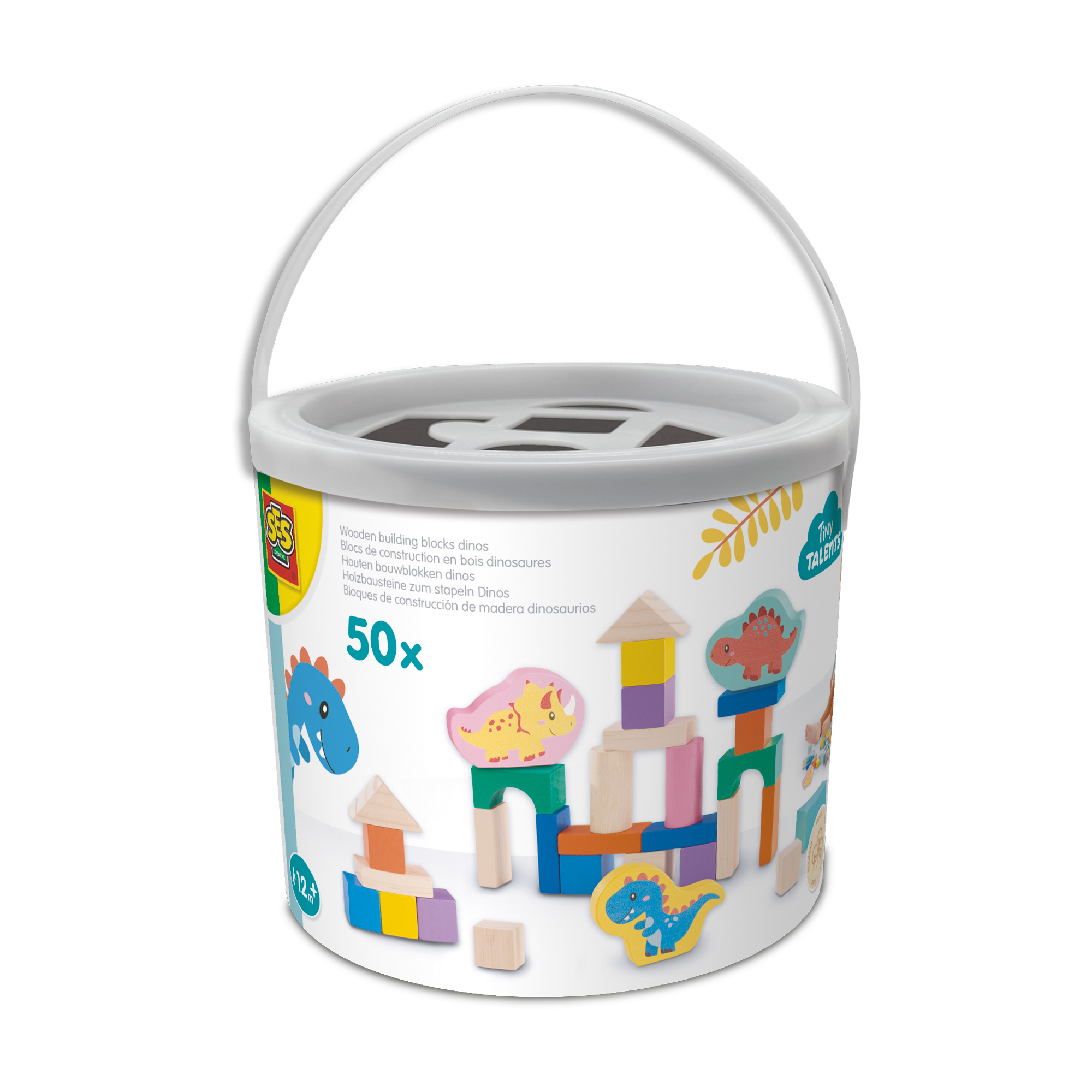   Houten bouwblokken dinos ton 50 stuks