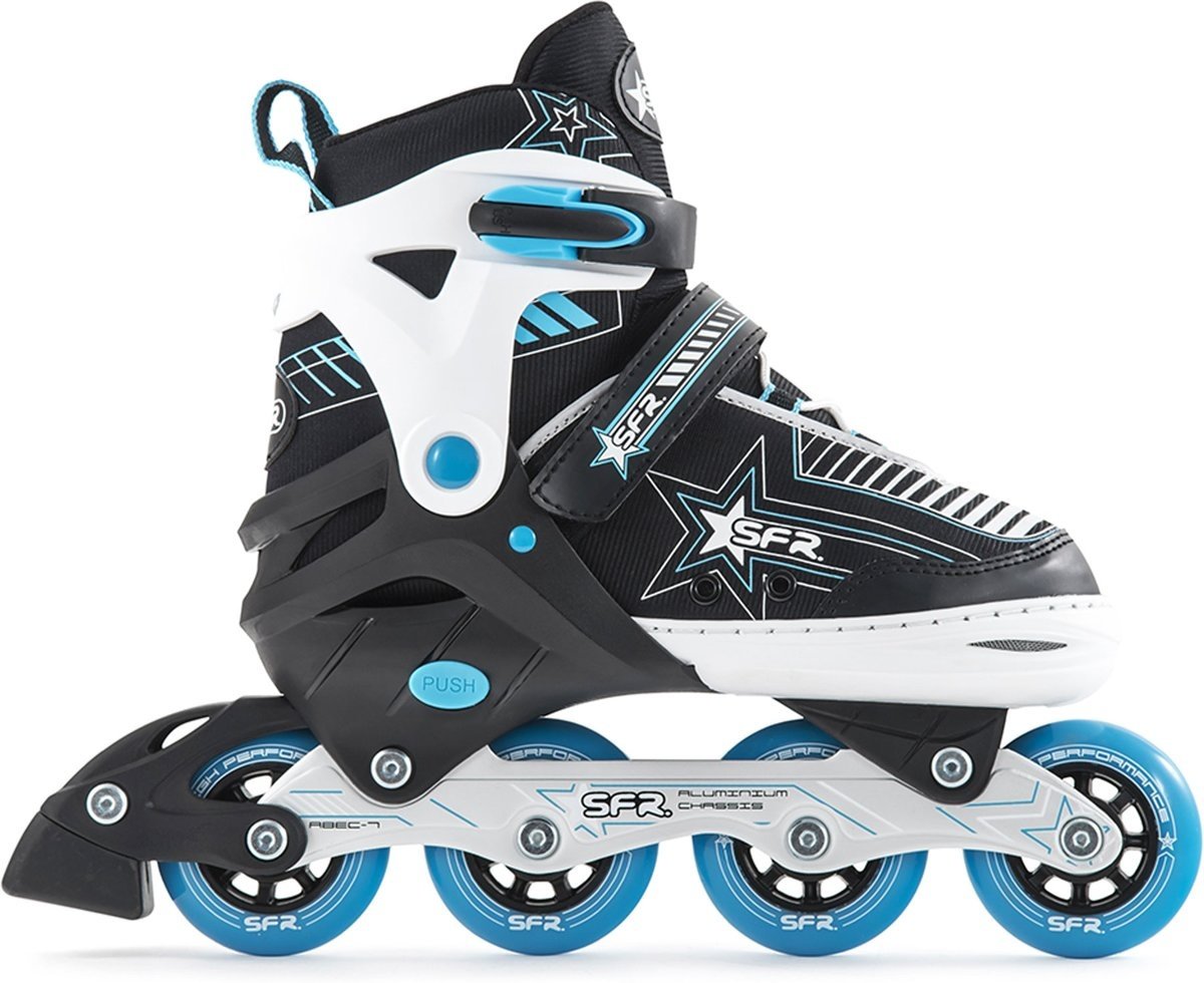 SFR Pulsar  Inlineskates - Maat 35-39 - Unisex - zwart/wit/blauw