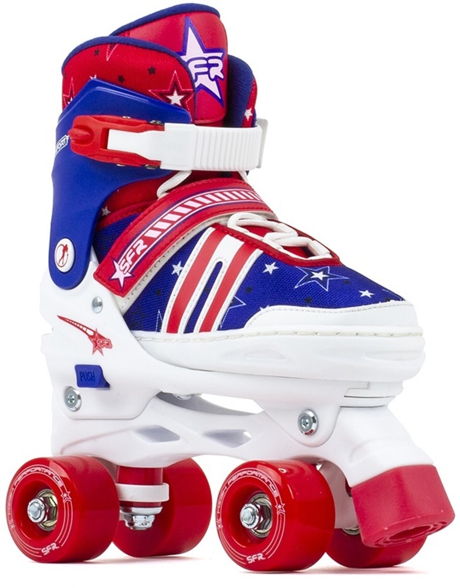 SFR SPECTRA STAR VERSTELBARE ROLSCHAATSEN, BLAUW/ROOD