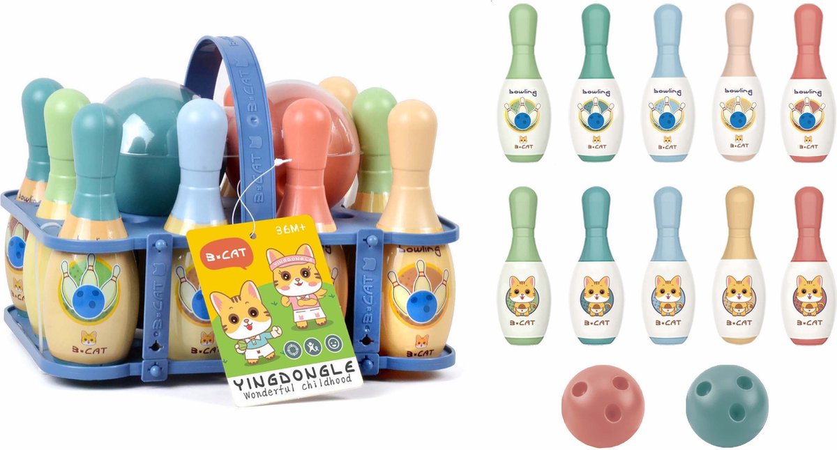 Bowlingset Kinderen -   - Bowlingset Speelgoed - Kegelset - Bowlingbal