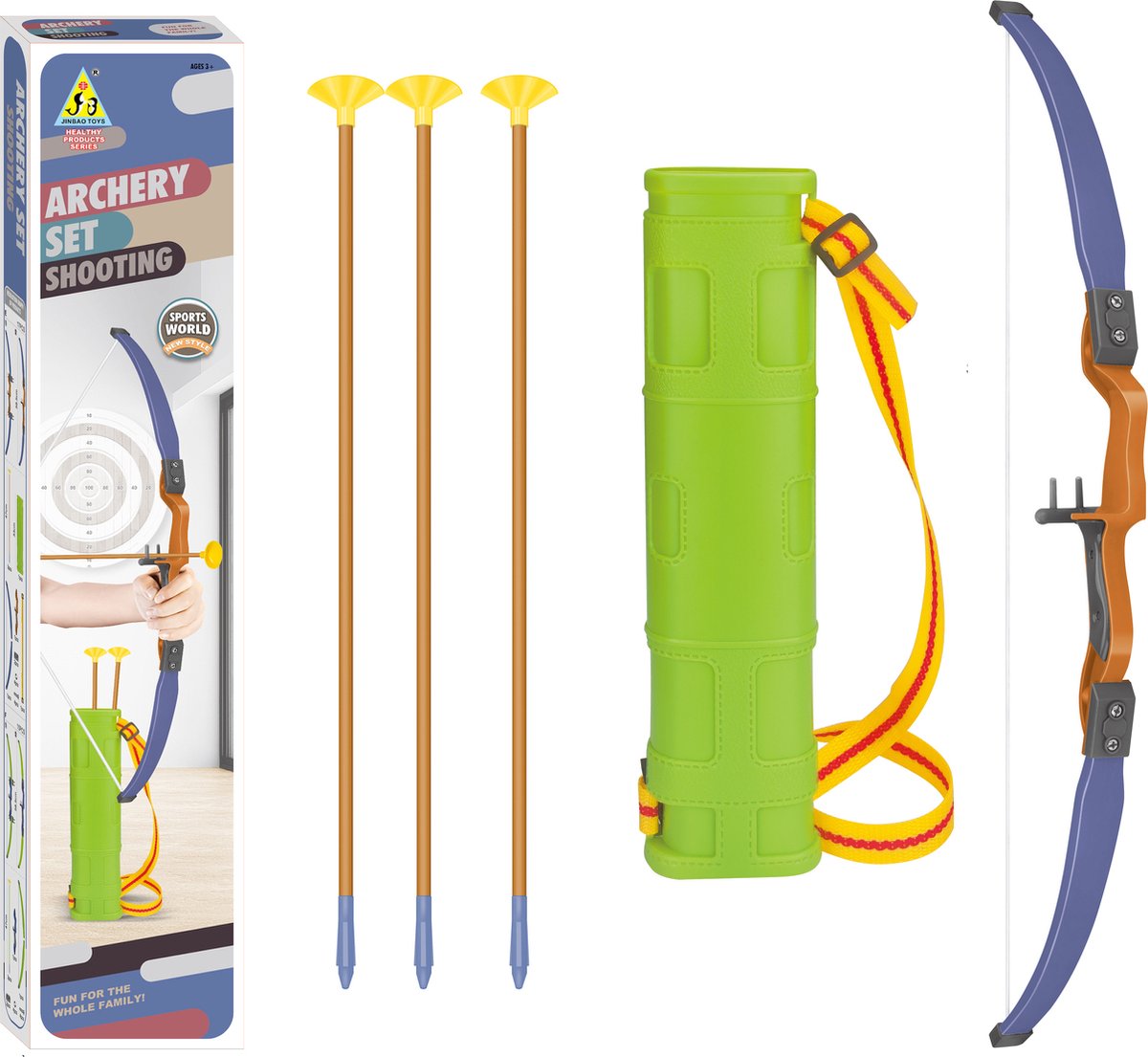 Pijl en Boog Speelgoed voor Kinderen – Met 3 Pijlen en Pijlkoker – Boogschieten Set vanaf 5 Jaar