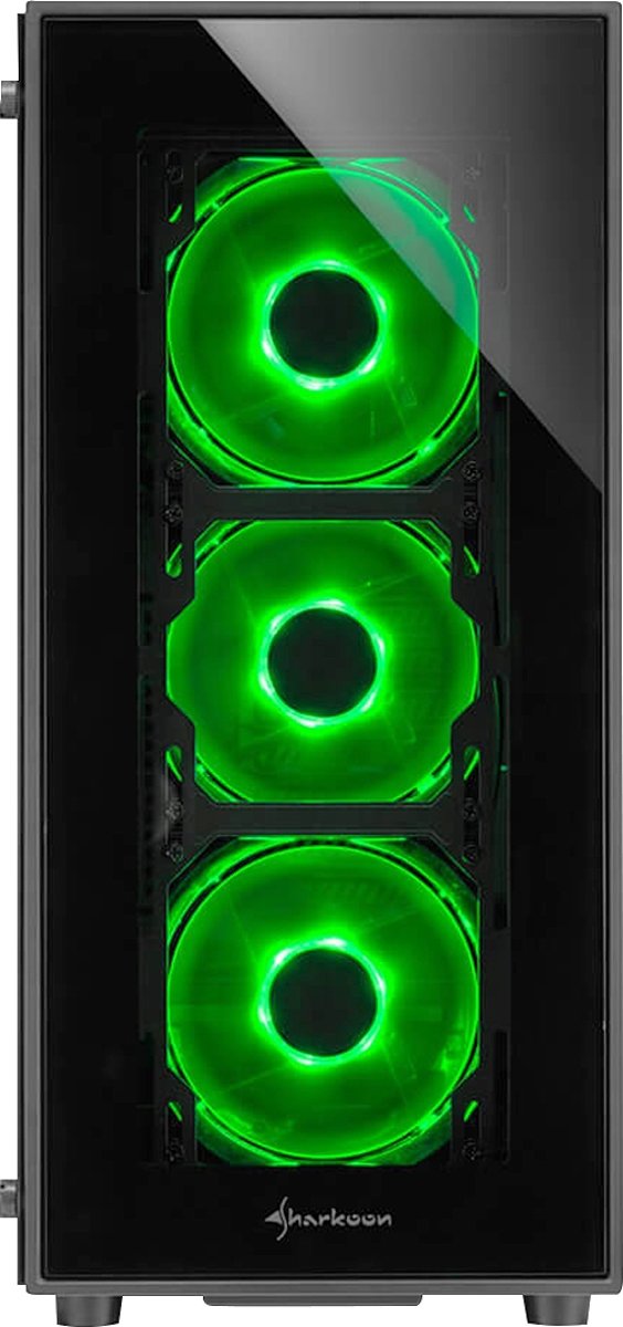 Sharkoon TG5 Midi-Toren Zwart-groen - PC behuizing