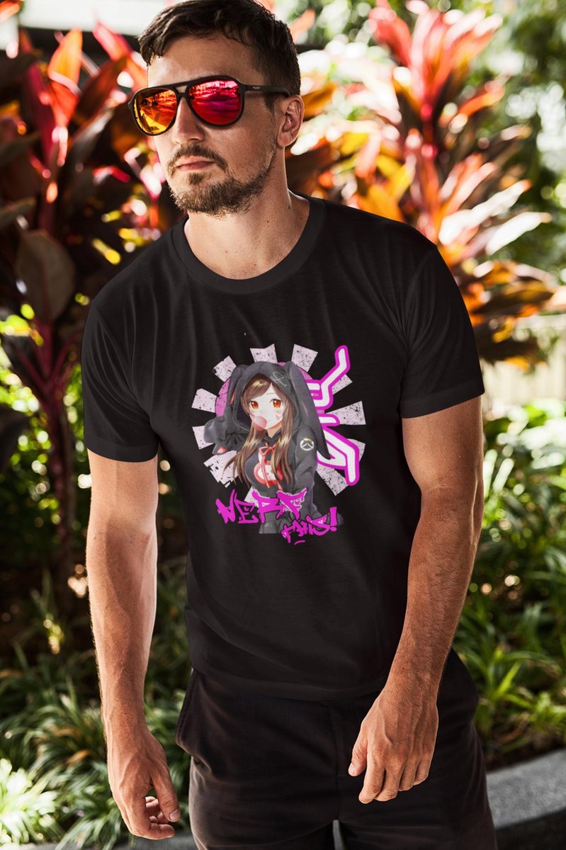 DVa Nerf This Overwatch Anime Merchandise Japan Fanart Otaku Geek chic Urban style Gamer T-Shirt Unisex Maat L Zwart