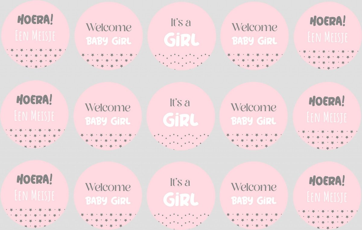 Geboorte stickers Meisje - Its a girl  - Uitdeelsticker - traktatie sticker - babyshower stickers - gender reveal party stickers - babysticker - bedankt stickers 30 stuks A5