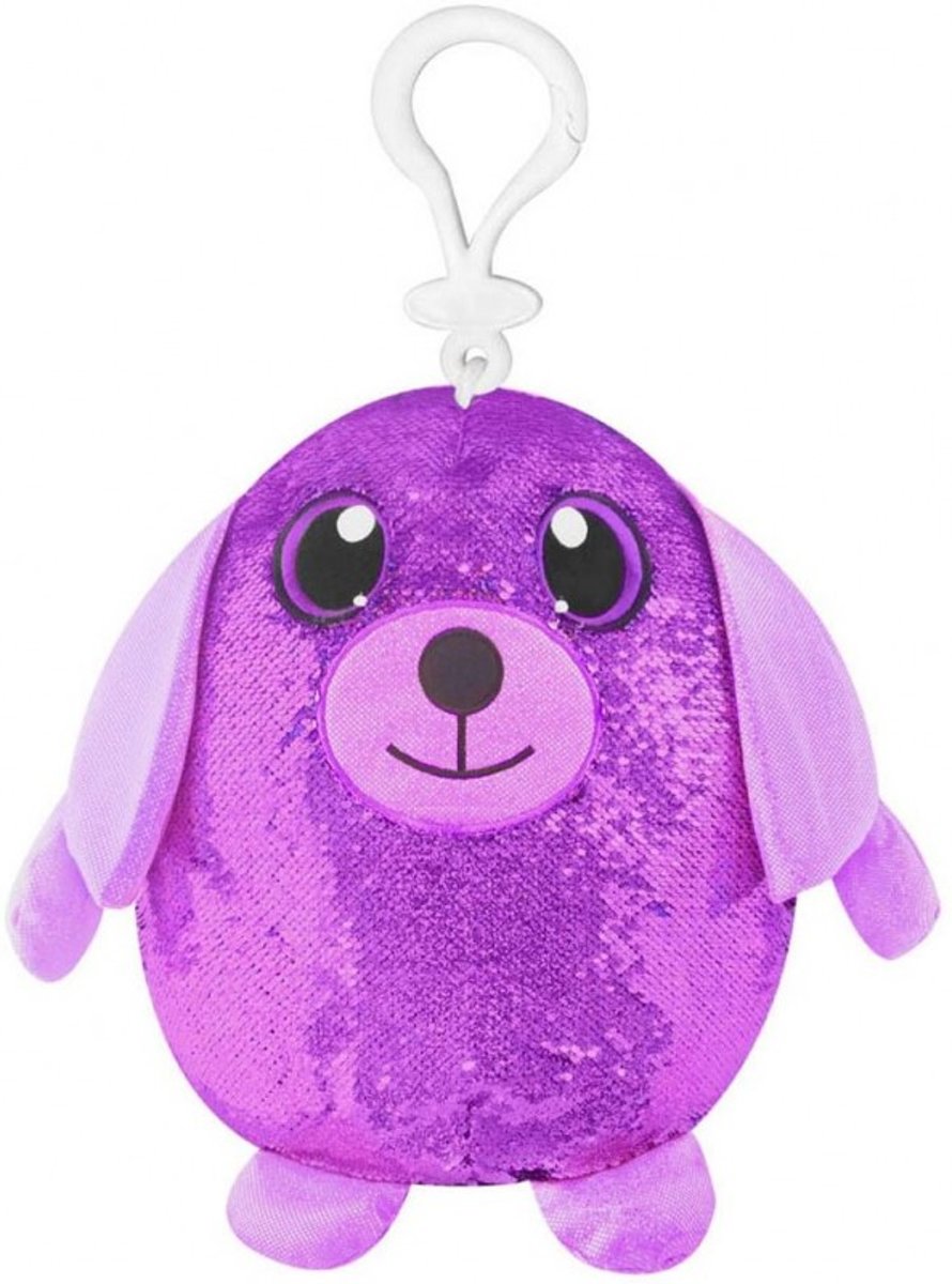 Shimmeez Clip On Dog - Hondje 10cm met omkeerbare glitter pailletten