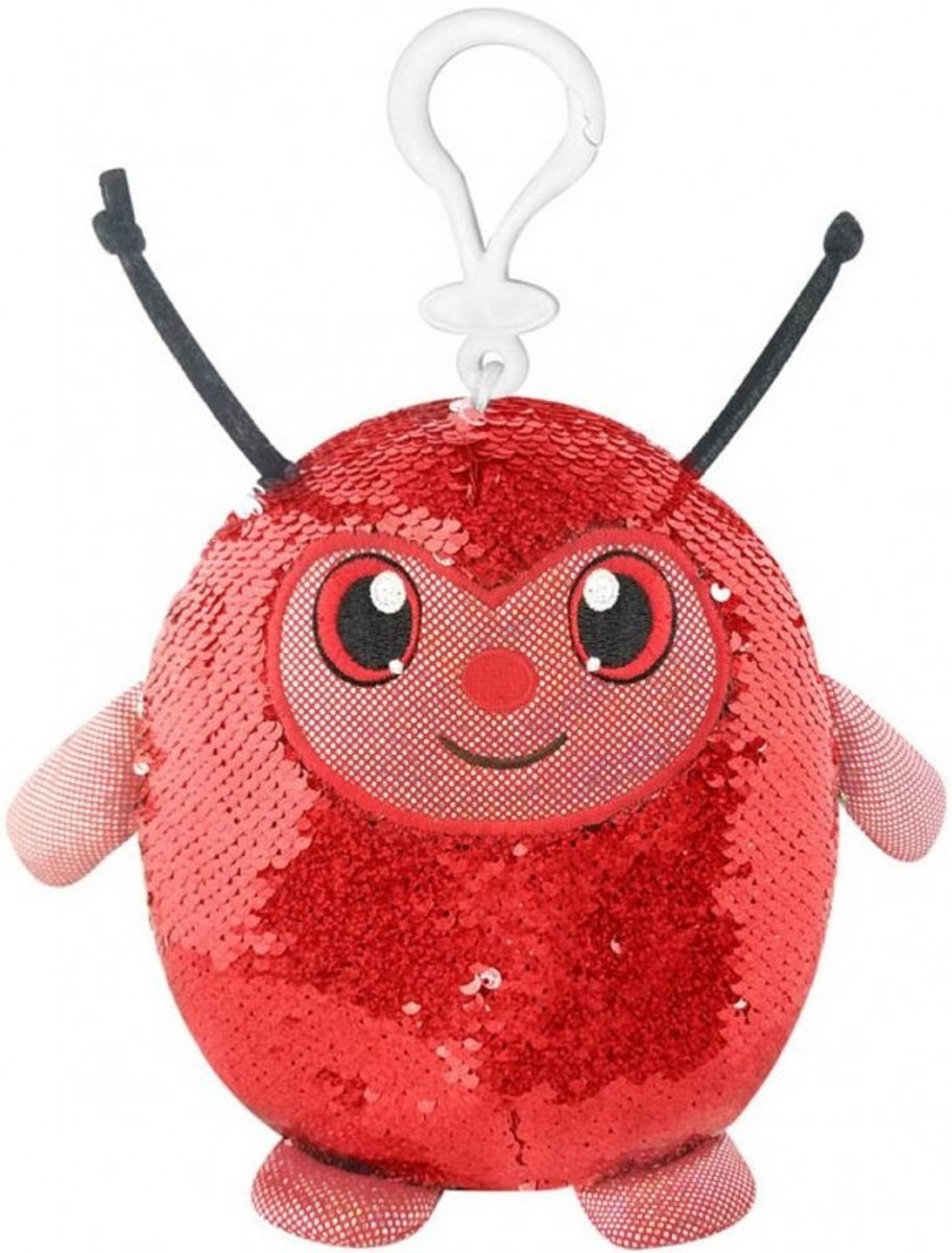 Shimmeez Clip On Ladybug - Lieveheersbeestje 10cm met omkeerbare glitter pailletten