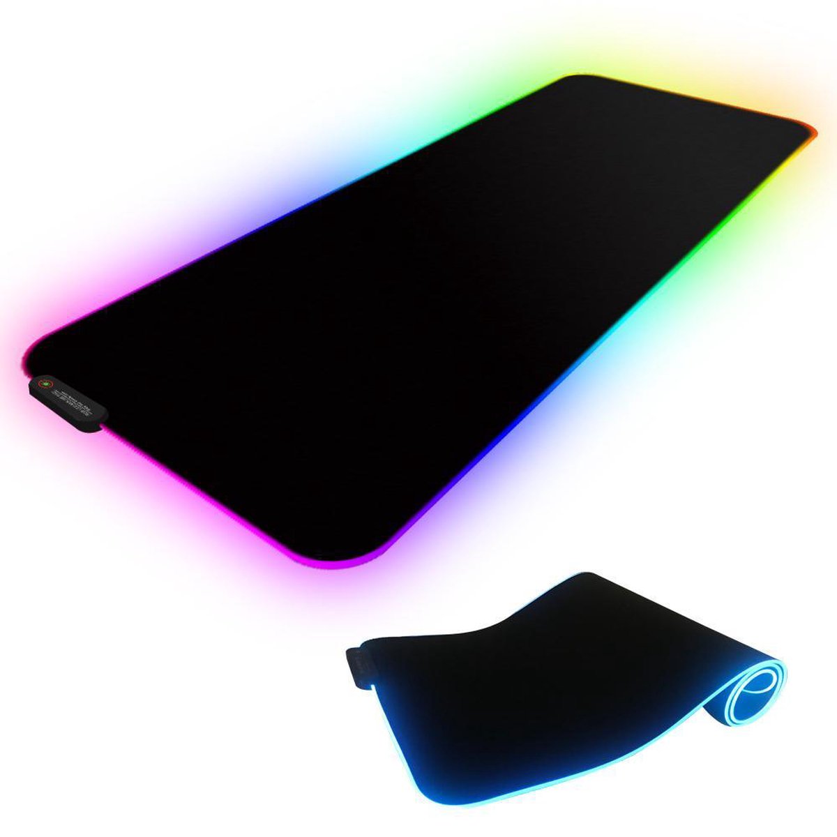 ShoppingGO Muismat 30x80- Gaming Muismat- LED Verlichting Muismat- Waterdicht- Desktop- XXL mat- Zwart