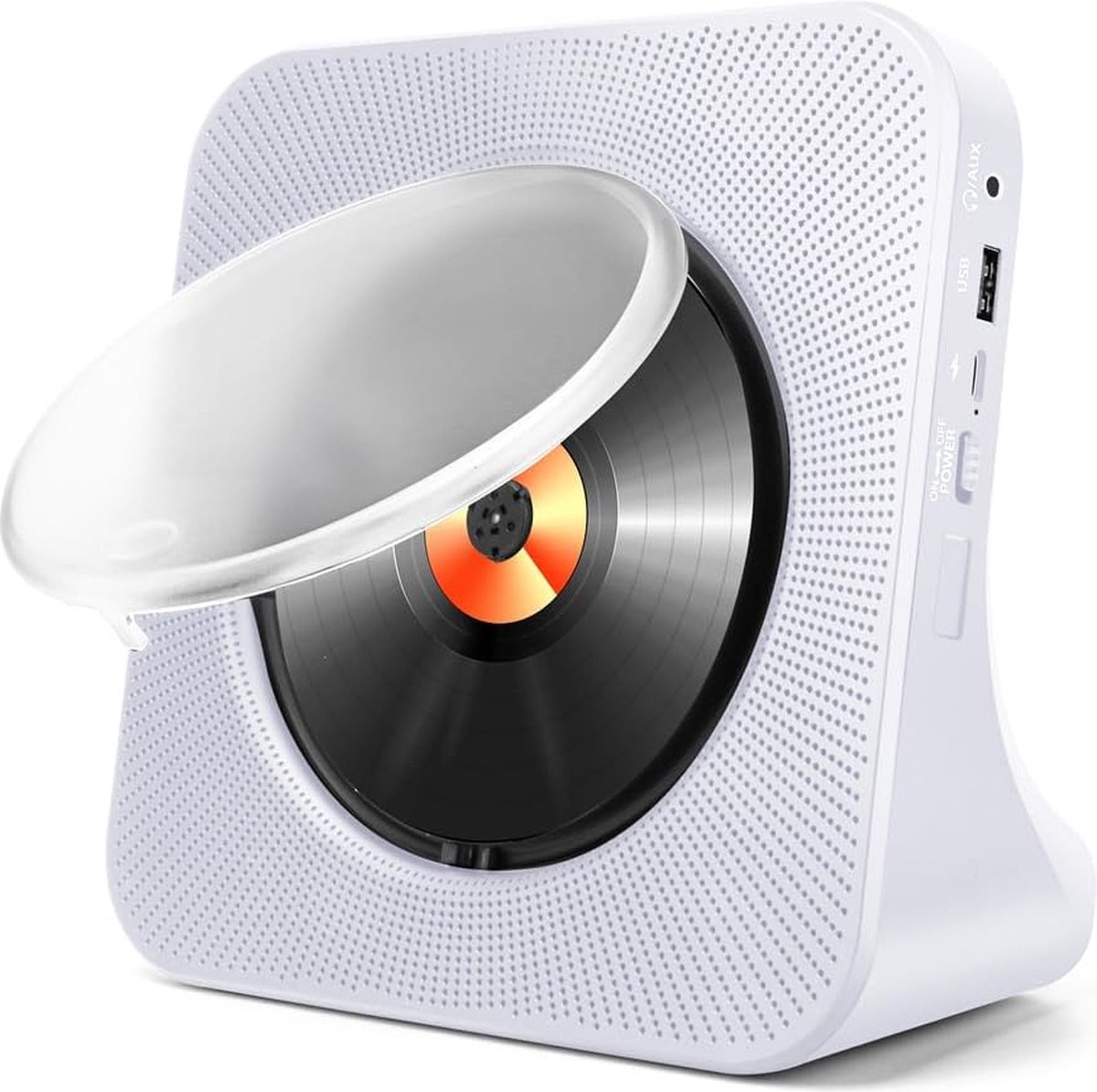 Draagbare CD Speler met Bluetooth - HiFi Speakers voor Thuis - CD   met Afstandsbediening - Stofhoes en Timer - FM Radio Boombox - USB & AUX Aansluiting - LED Scherm Display