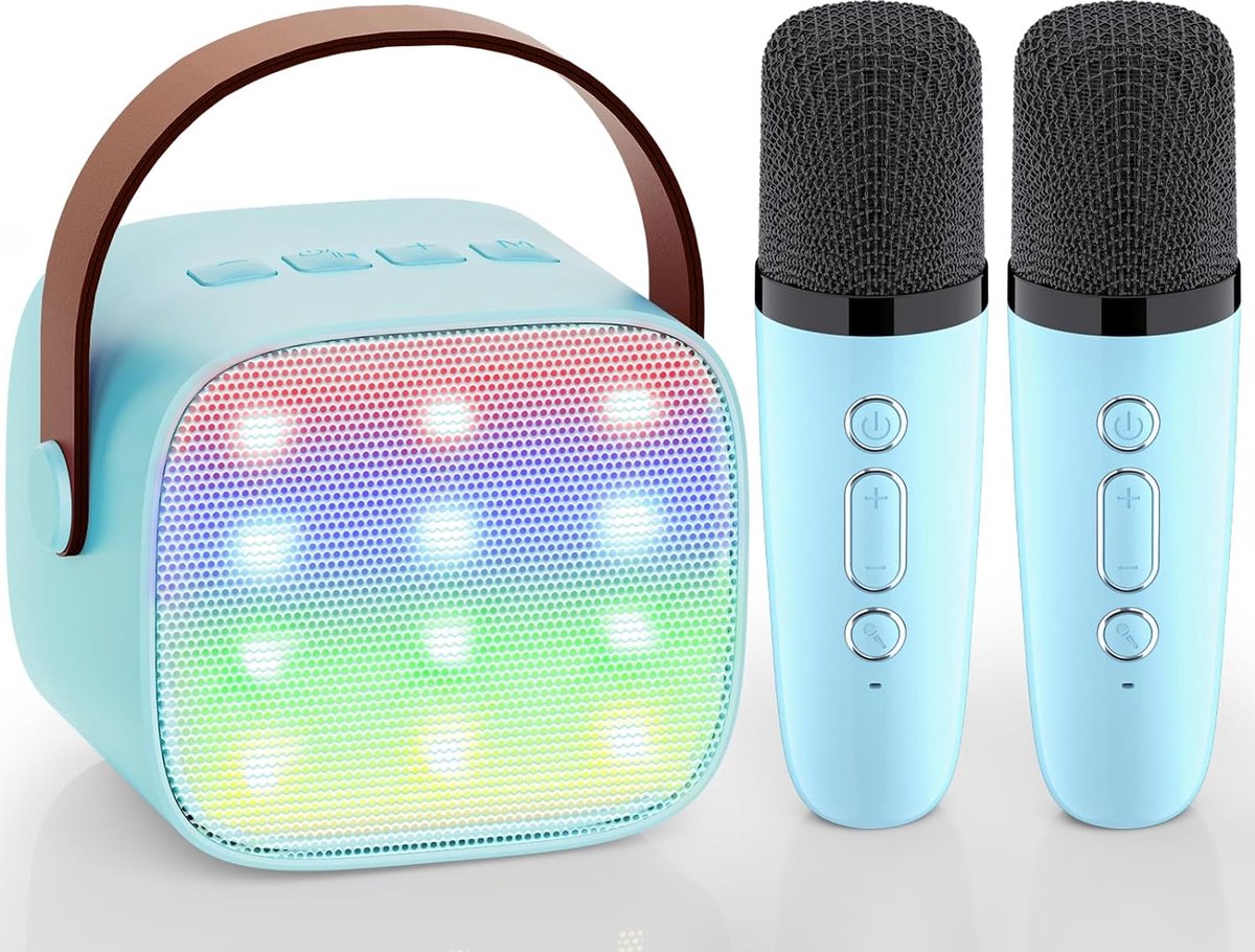 Karaoke Set Voor Volwassenen - Karaoke Microfoon Kinderen - Karaoke Microfoon Bluetooth - Karaoke-systeem met Bluetooth - Draadloze Karaoke-machine voor Volwassenen - Inclusief Microfoon - Krachtig Geluid - Eenvoudige Bediening
