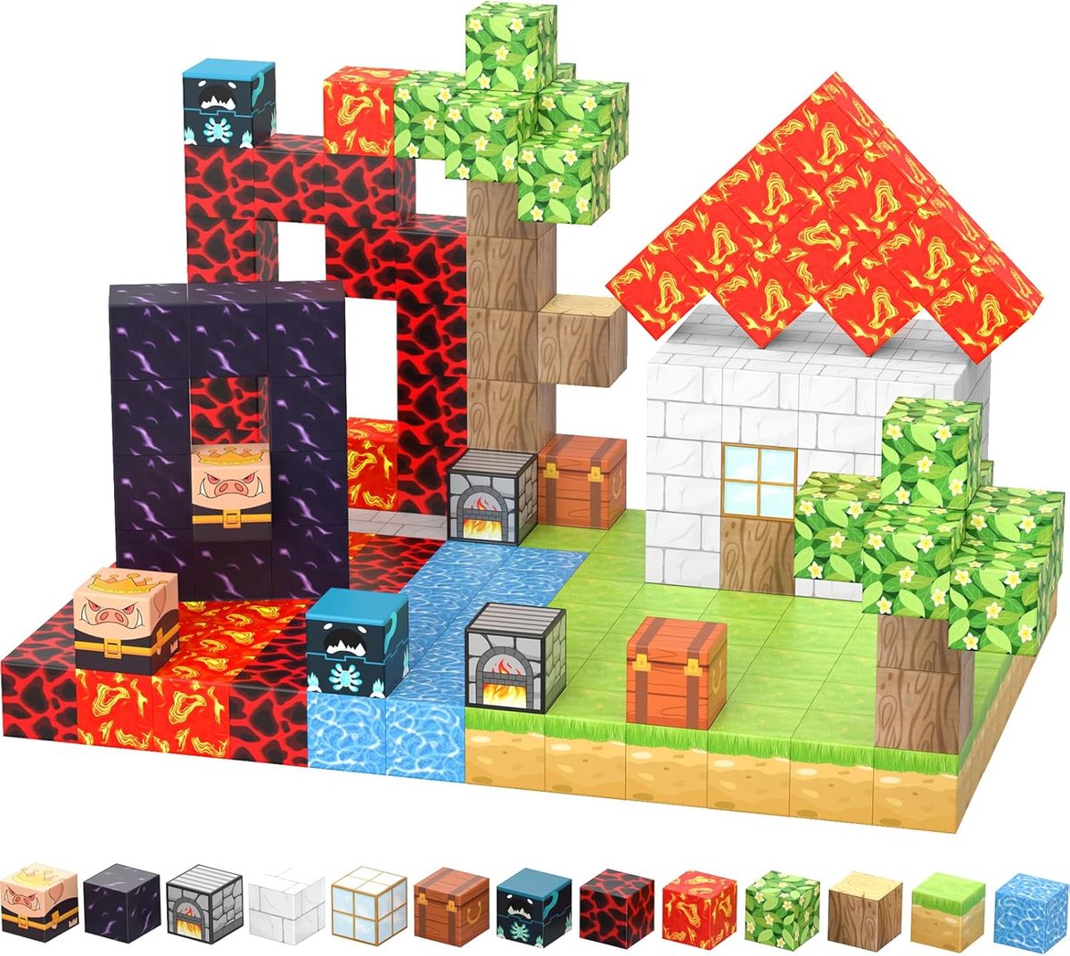 Magnetische Blokken Set 100-delig – Montessori Speelgoed voor Peuters – STEM Educatief Bouwspeelgoed – Sensorisch Constructiespeelgoed voor Kinderen vanaf 3 Jaar – Creatief Cadeau voor Jongens en Meisjes